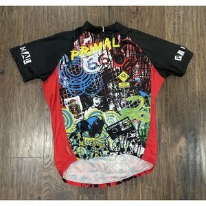Vintage Primal Wear Cycling Jersey Bicycle Sz Med Route 66 Short‎ Sleeve Shirt